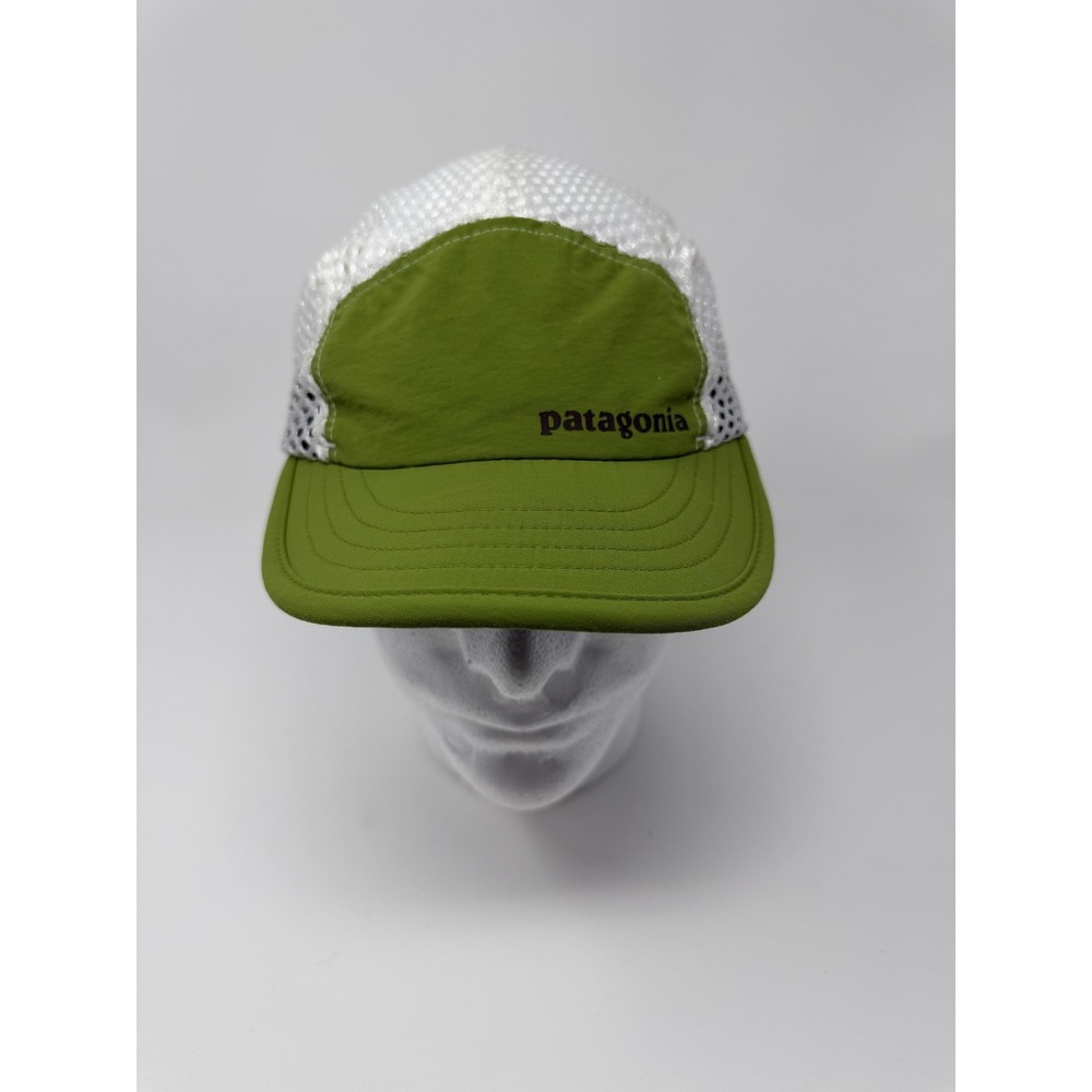 PATAGONIA Duckbill Mesh Running Cap Hat Cycling Sports Green White Adjustable